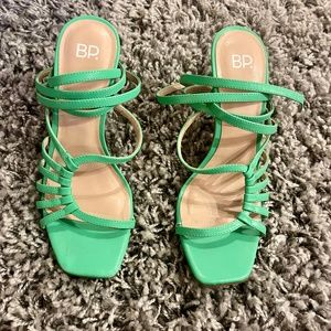 Green BP wrap heels